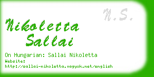 nikoletta sallai business card